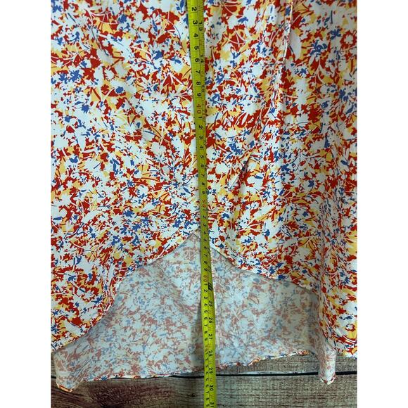 Boutique Faux Wrap Midi Skirt 4th of July Patriotic Red White Blue Beachy Medium - Picture 7 of 9